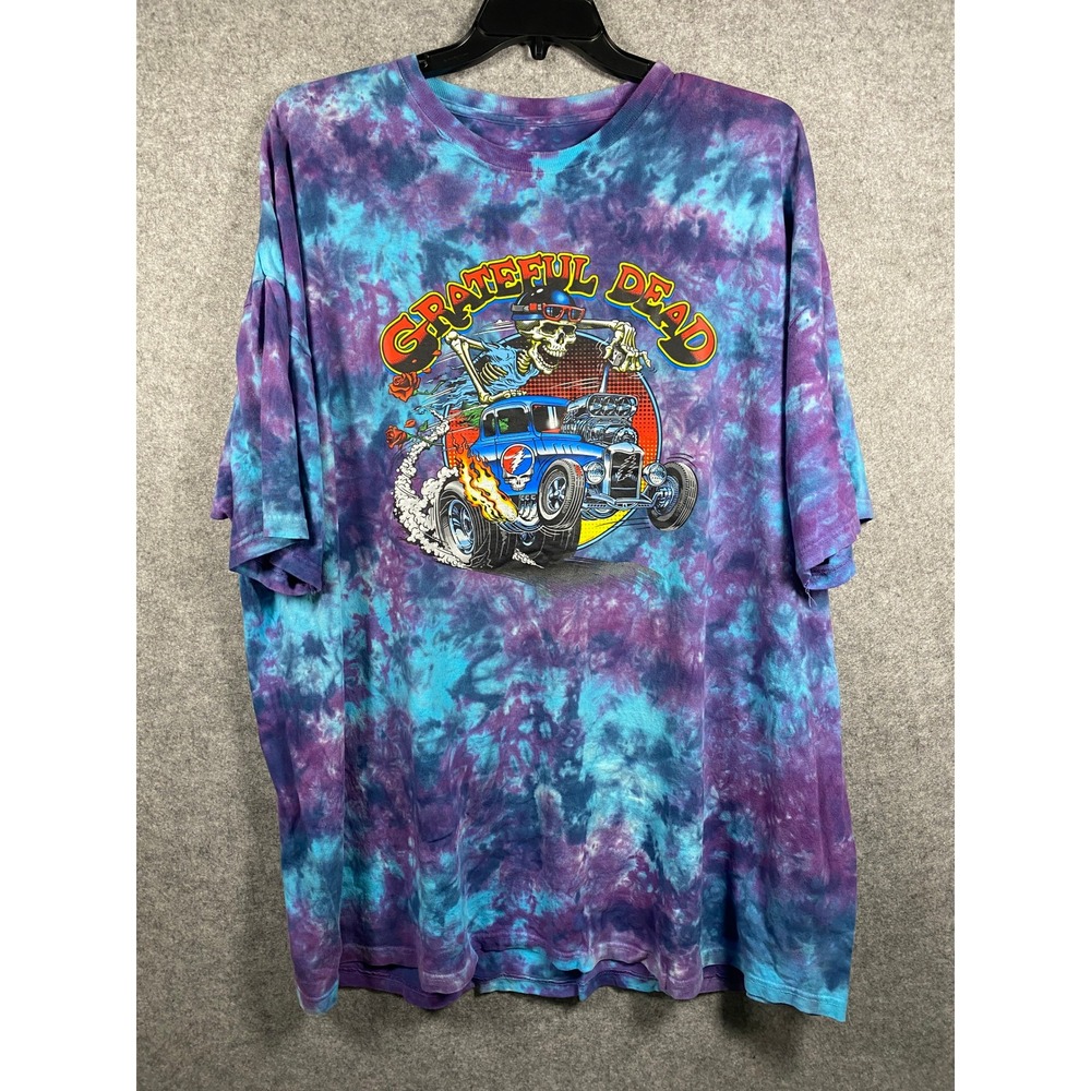 Liquid Blue Grateful Dead Tie Dye Shirt Mens 5XL Hot Rod Skeleton Purple Blue